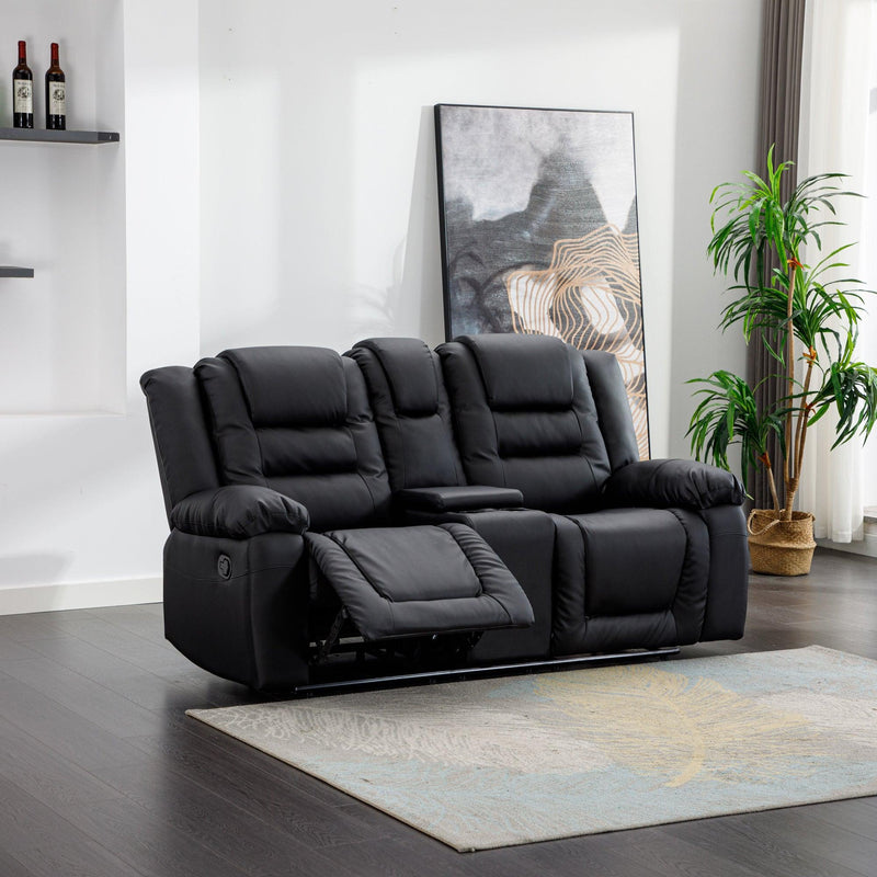 Home Theater Seating Manual Recliner, PU Leather Reclining Loveseat for Living Room - Urban Living Furniture (Los Angeles, CA)