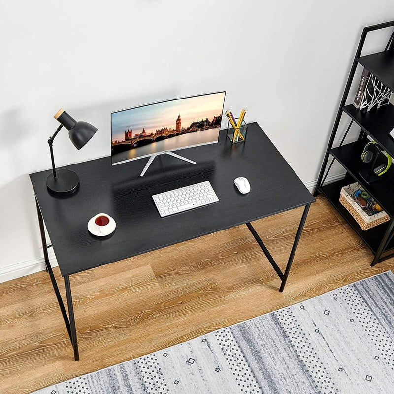 47.2“W x 23.6”D x 29.6“H Metal Frame Home Office Writing Desk - Full Black - Urban Living Furniture (Los Angeles, CA)