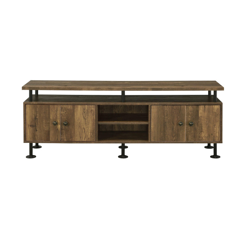 ACME Ensata II TV Stand  in Rustic Oak  & Black Finish LV00142 - Urban Living Furniture (Los Angeles, CA)