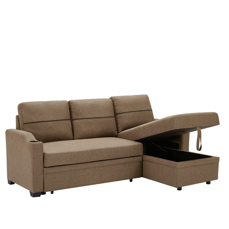 9191 Brown broachingStorage sofa