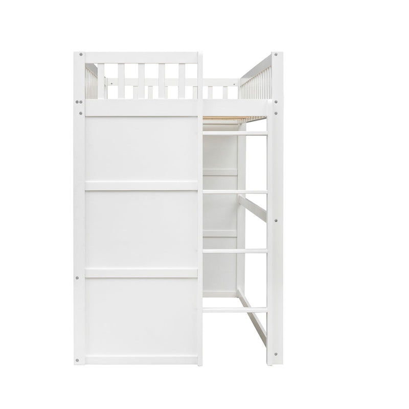 Twin Size House Loft Bed With Ladder-White - Urban Living Furniture (Los Angeles, CA)