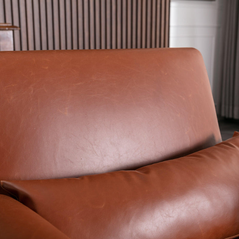 Accent chair, KD rubber wood legs with Walnut finish. PU leather cover the seat. With a cushion.Brown - Urban Living Furniture (Los Angeles, CA)