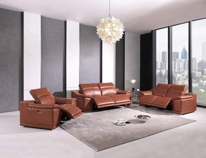Global United Genuine Italian Leather Power Reclining Sofa