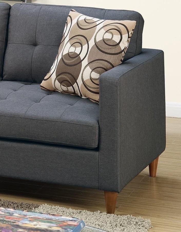 Blue Grey Polyfiber Sectional Sofa Living Room Furniture Reversible Chaise Couch Pillows Tufted Back Modular Sectionals - Urban Living Furniture (Los Angeles, CA)