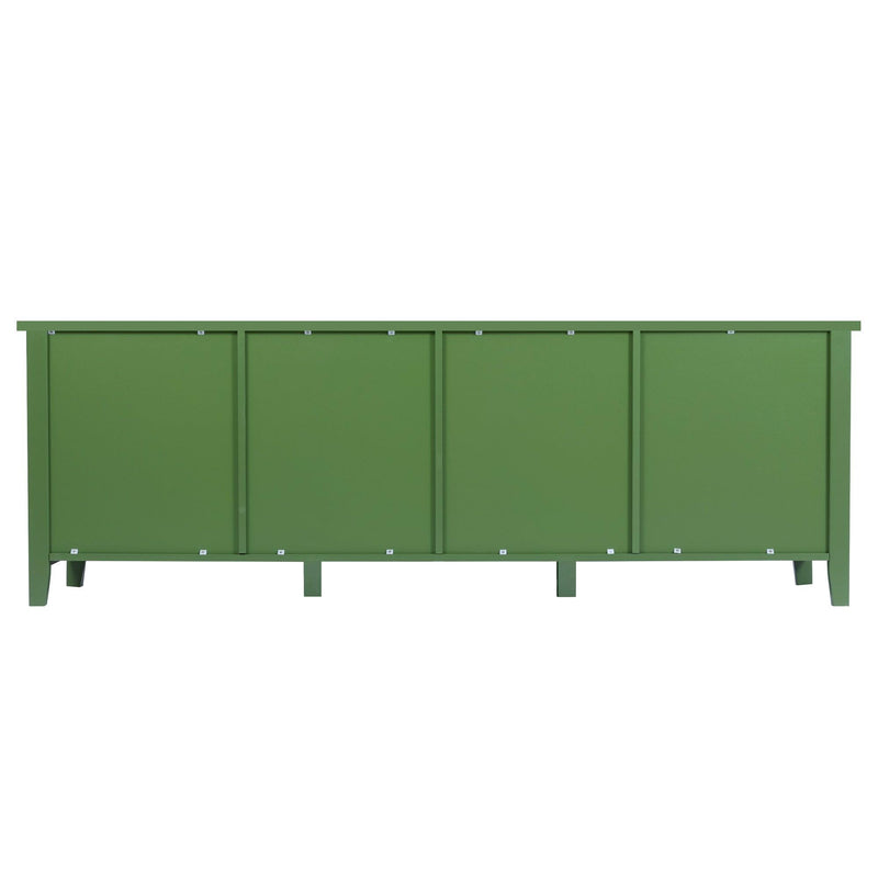 71-inch stylish TV cabinet, TV frame, TV stand，solid wood frame, Changhong glass door, antique green, can be placed in the children's room,bedroom， living room, wherever you need