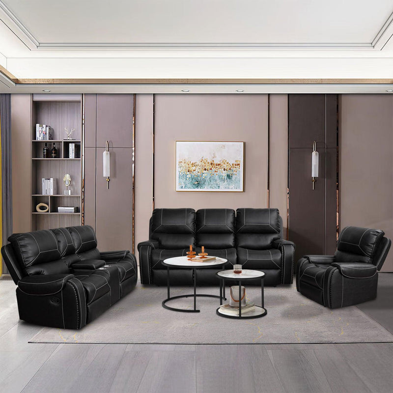 Faux Leather Reclining Sofa Couch Single Chair for Living Room Black - Urban Living Furniture (Los Angeles, CA)