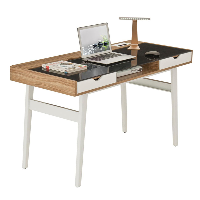 Techni Mobili Compact Computer Desk with MultipleStorage, Walnut - Urban Living Furniture (Los Angeles, CA)