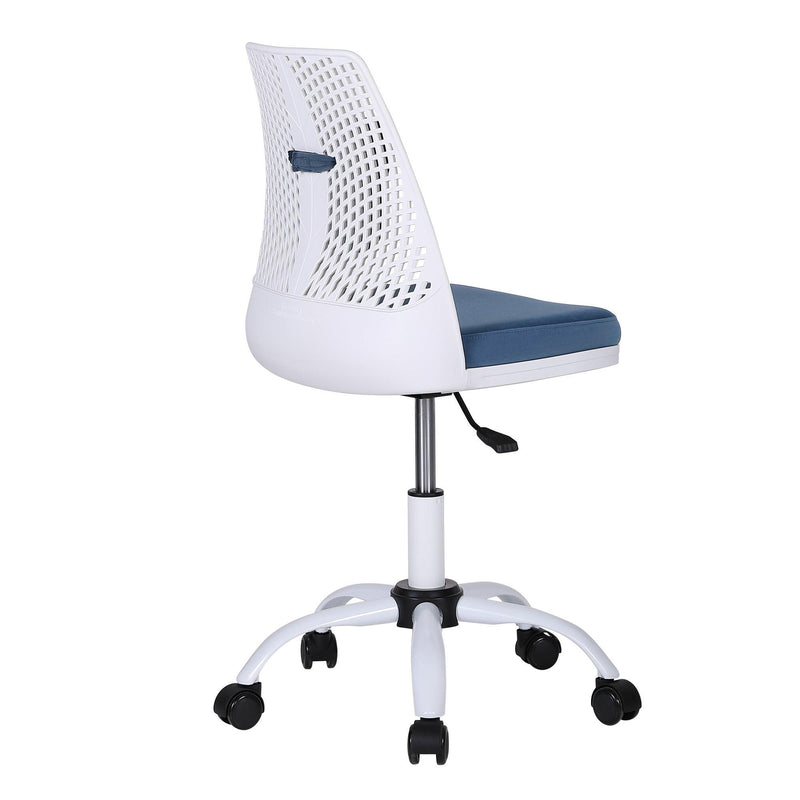 Office Task Desk Chair Swivel Home Comfort Chairs,Adjustable Height with ample lumbar support,White+Blue - Urban Living Furniture (Los Angeles, CA)