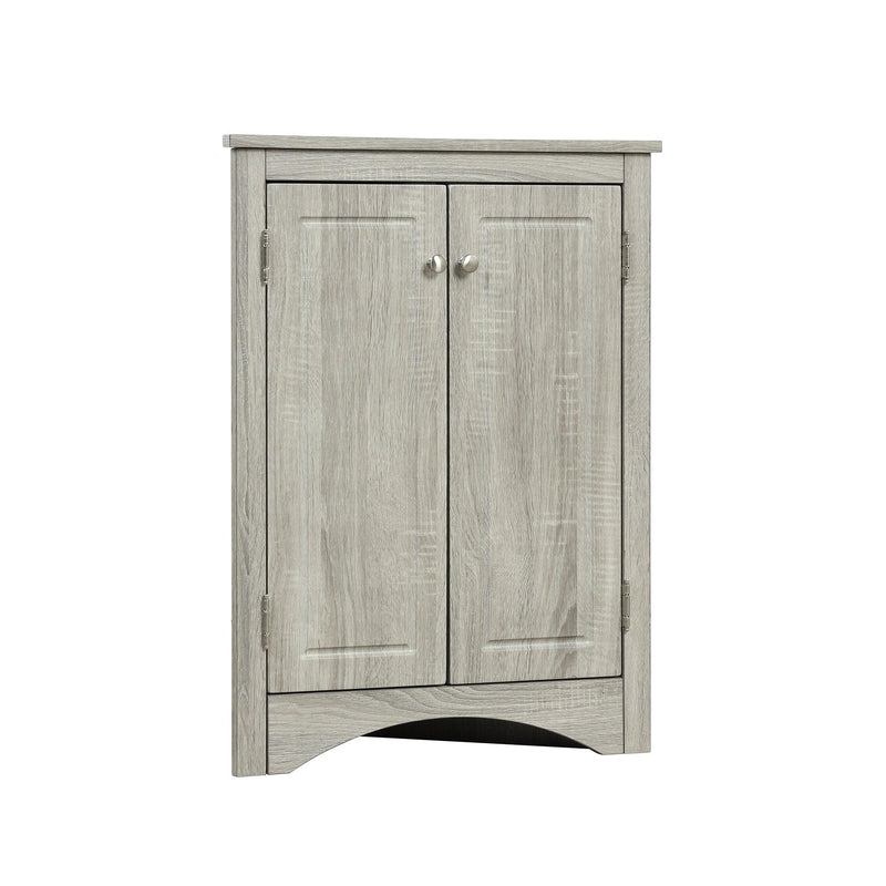 Oak Triangle BathroomStorage Cabinet with Adjustable Shelves, Freestanding Floor Cabinet for Home Kitchen - Urban Living Furniture (Los Angeles, CA)