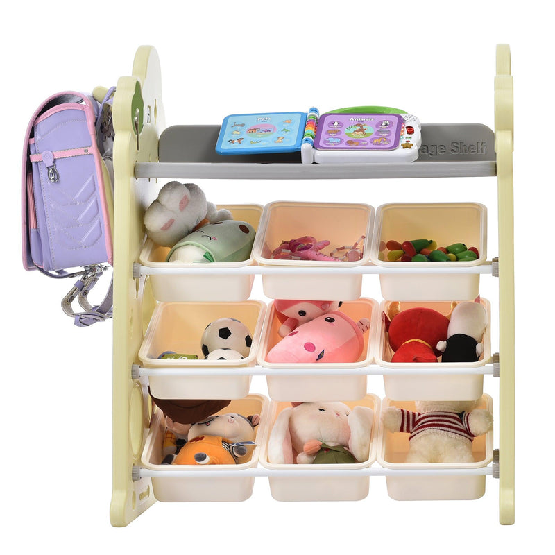 Kids Bookshelf ToyStorage Organizer with 12 Bins and 4 Bookshelves, Multi-functional Nursery Organizer Kids Furniture Set ToyStorage Cabinet Unit with HDPE Shelf and Bins - Urban Living Furniture (Los Angeles, CA)