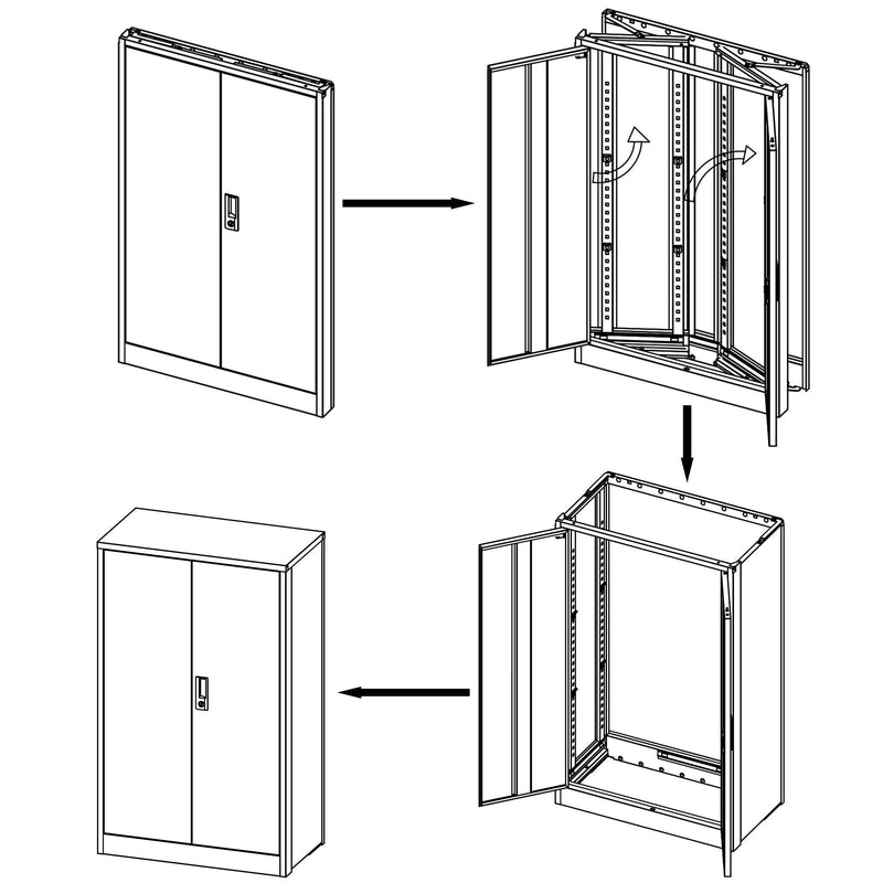 MetalStorage Cabinet with Locking Doors and Adjustable Shelf, Folding FilingStorage Cabinet , FoldingStorage Locker Cabinet for Home Office,School,Garage, White - Urban Living Furniture (Los Angeles, CA)