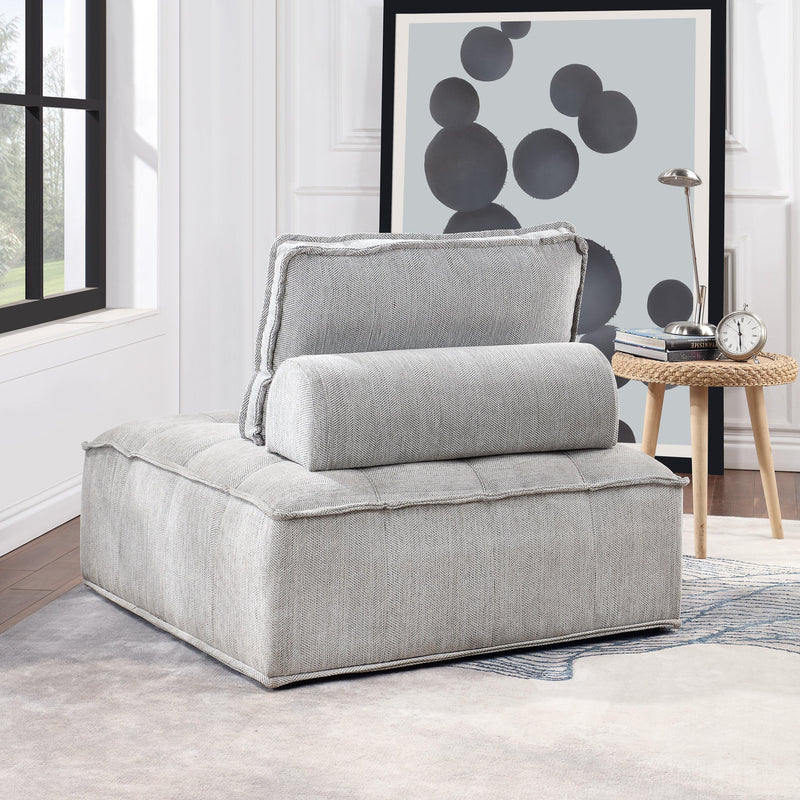 Upholstered Seating Armless Accent Chair 41.3*41.3*32.8 Inch Oversized Leisure Sofa Lounge Chair Lazy Sofa Barrel Chair for Living Room Corner Bedroom Office, Linen, Gray - Urban Living Furniture (Los Angeles, CA)