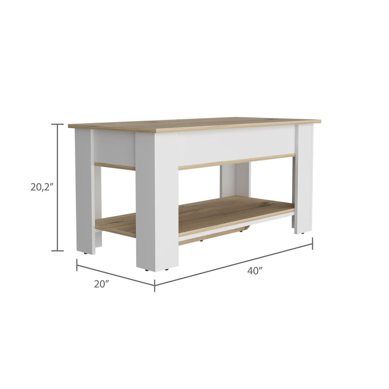 Karmen 1-Shelf Lid TopStorage Table Light Oak and White - Urban Living Furniture (Los Angeles, CA)