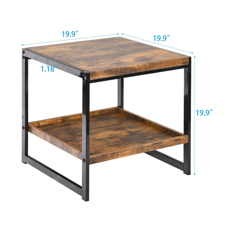 Rustic 2-tier Side Table Sofa Table Nightstand for Bedroom, Living Room - Urban Living Furniture (Los Angeles, CA)