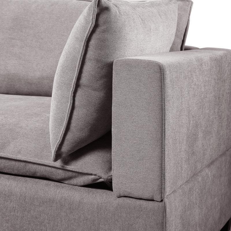 Madison Light Gray Fabric Reversible Sectional Sofa Ottoman - Urban Living Furniture (Los Angeles, CA)