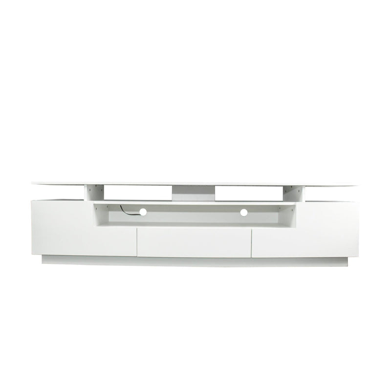 Modern White TV Stand, 20 Colors LED TV Stand w/Remote Control Lights - Urban Living Furniture (Los Angeles, CA)