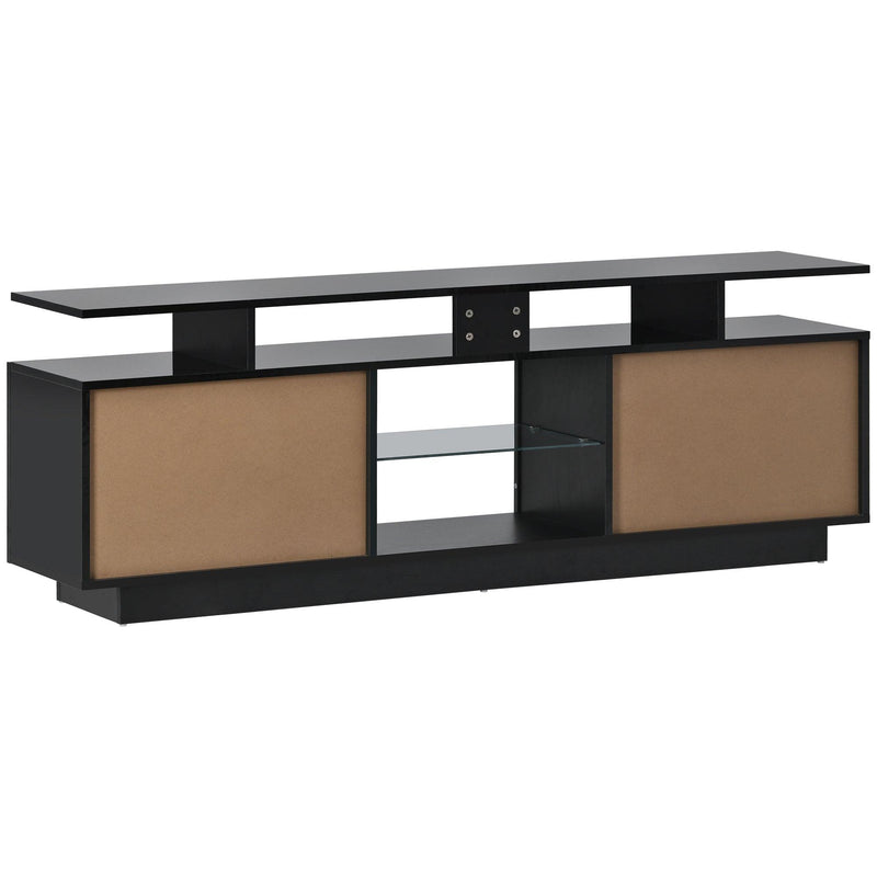 Modern TV Stand for TVs up to 65inches with LED lights, 16 Colors, for Livingroom, Bedroom, Black - Urban Living Furniture (Los Angeles, CA)