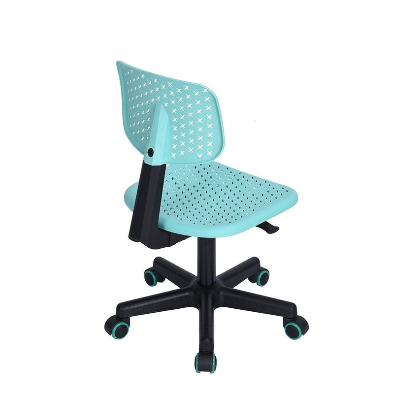 Plastic Children Student Chair; Low-Back Armless Adjustable Swivel Ergonomic Home Office Student Computer Desk Chair; Hollow Star - MINT GREEN