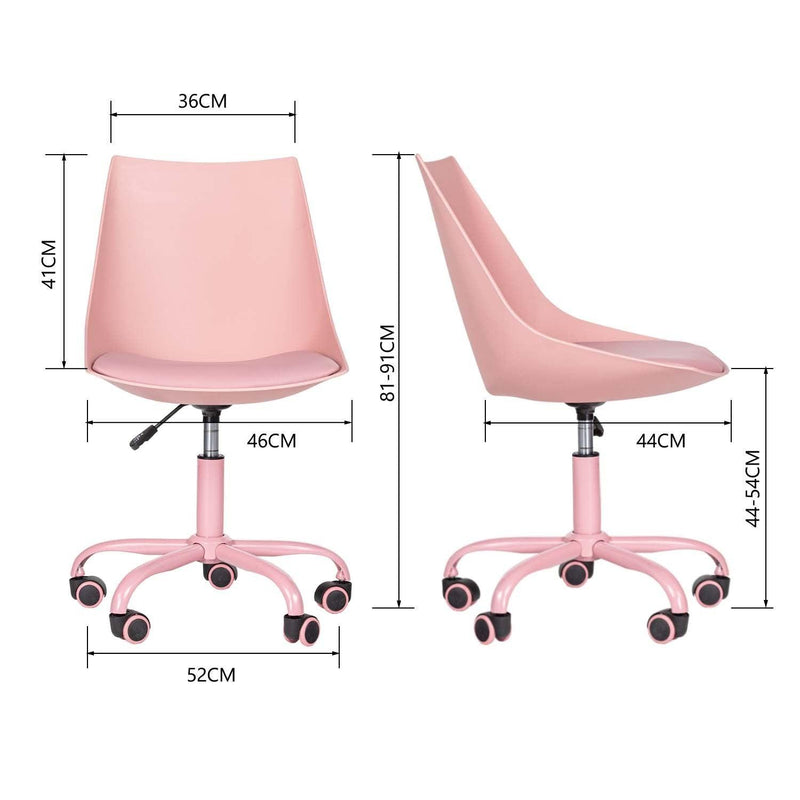 Home Office Desk Chair Computer Chair Fashion Ergonomic Task Working Chair with Wheels Height Adjustable Swivel PU Leather Pink - Urban Living Furniture (Los Angeles, CA)