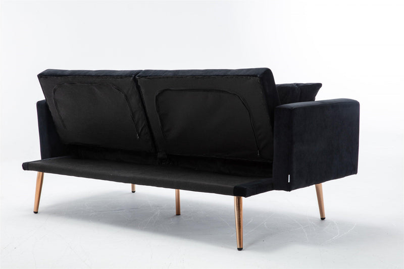 Velvet  Sofa , Accent sofa .loveseat sofa with rose gold metal feet  and  Black  Velvet - Urban Living Furniture (Los Angeles, CA)