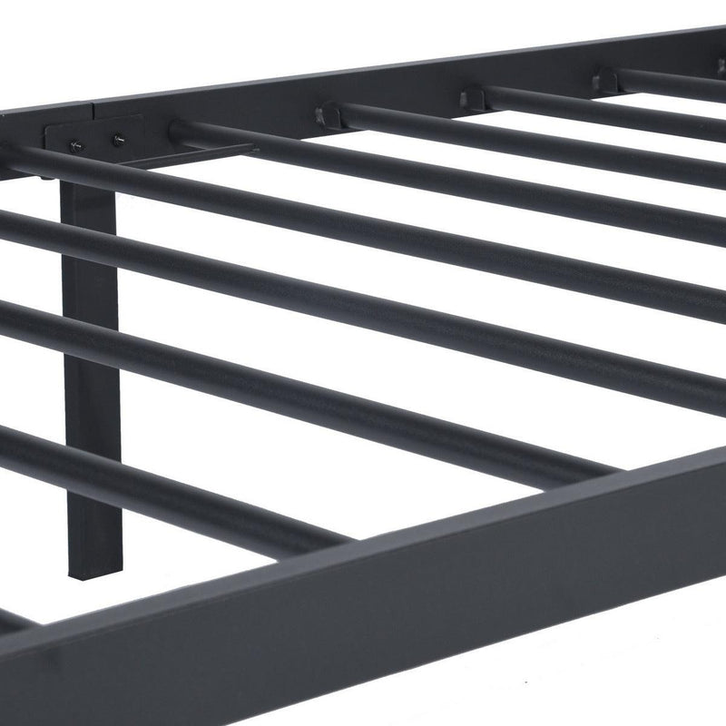 LT twin size single metal bed frame in black color for adult and children used in bedroom or dormitory with largeStorage space under the bed