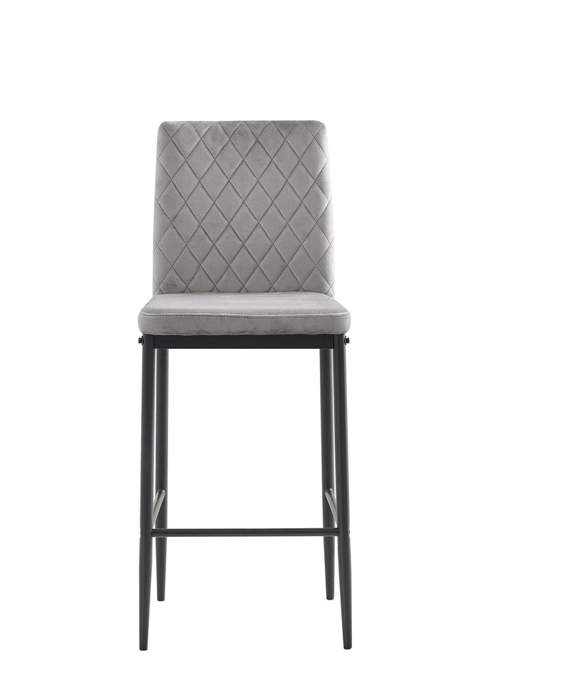 light gray bar stool, velvet stool,Modern bar chair, bar stool with metal legs, kitchen stool, dining chair, 2-piece set - Urban Living Furniture (Los Angeles, CA)