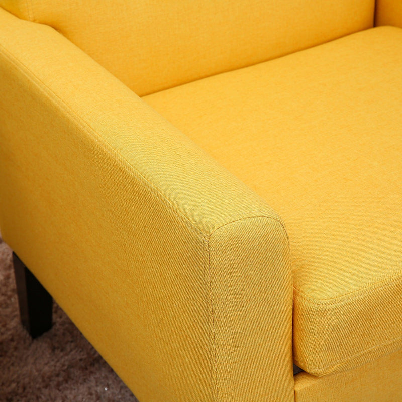 Fabric Accent Chair for Living Room, Bedroom Button Tufted Upholstered Comfy Reading Accent Chairs Sofa (Yellow) - Urban Living Furniture (Los Angeles, CA)