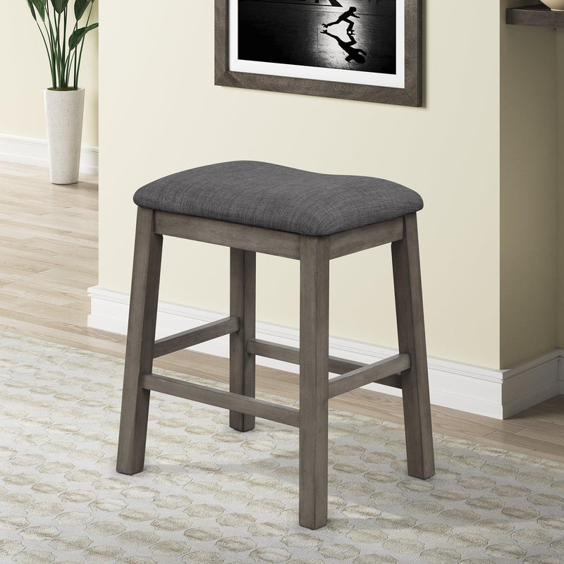 3 Piece Dining Table with Padded Stools, Table Set withStorage Shelf,Dark Gray - Urban Living Furniture (Los Angeles, CA)