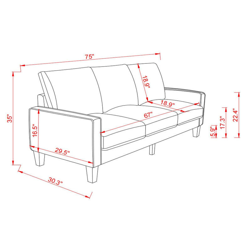 Modern Living Room Furniture Sofa in Beige Fabric - Urban Living Furniture (Los Angeles, CA)