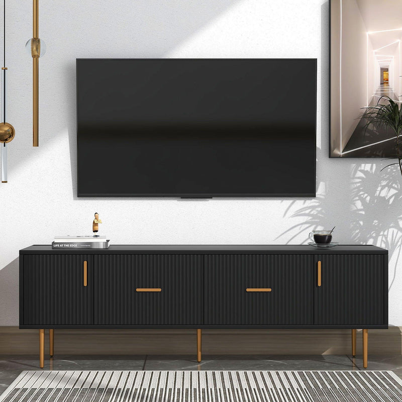 Modern TV Stand with 5 Champagne Legs - Durable, Stylish and Spacious，TVS Up to 75'' - Urban Living Furniture (Los Angeles, CA)