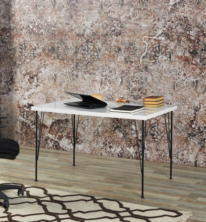 Furnish Home Store Soler 4 Metal Legs 47" Wooden Top Writing and Computer  Desk for Home Office, White - Urban Living Furniture (Los Angeles, CA)