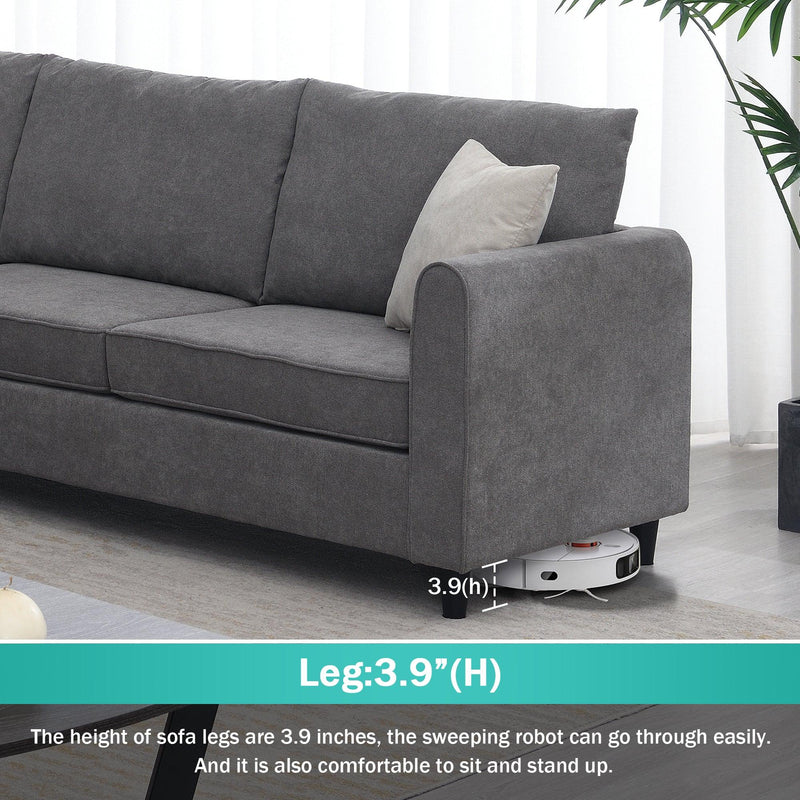 91*91"Modern Upholstered Living Room Sectional Sofa, L Shape Furniture Couch with 3 Pillows - Urban Living Furniture (Los Angeles, CA)