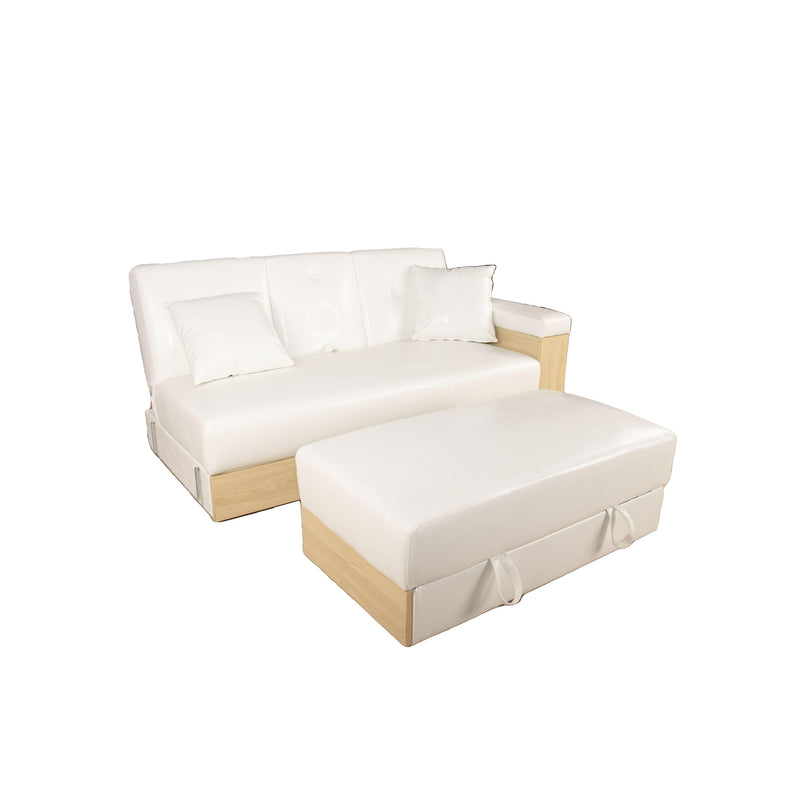 Multi-functional sofa, can sit, lie down, withStorage box and drawer, and theStorage box can be used as tea table and pedal(white) - Urban Living Furniture (Los Angeles, CA)