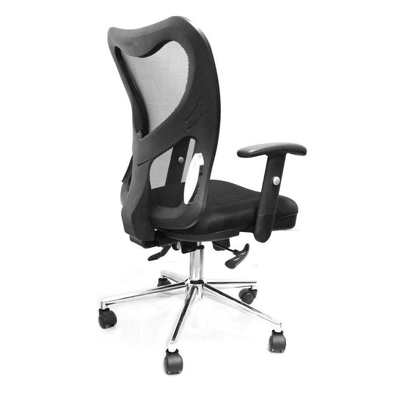 Techni Mobili High Back Mesh Office Chair With Chrome Base, Black