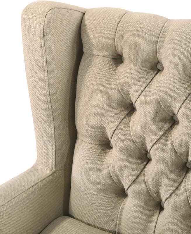 Irwin Beige Linen Button Tufted Wingback Chair - Urban Living Furniture (Los Angeles, CA)