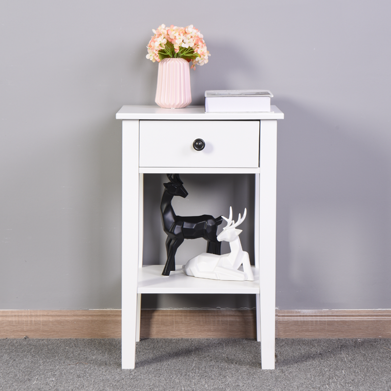 White Bathroom Floor-standingStorage Table with a Drawer - Urban Living Furniture (Los Angeles, CA)