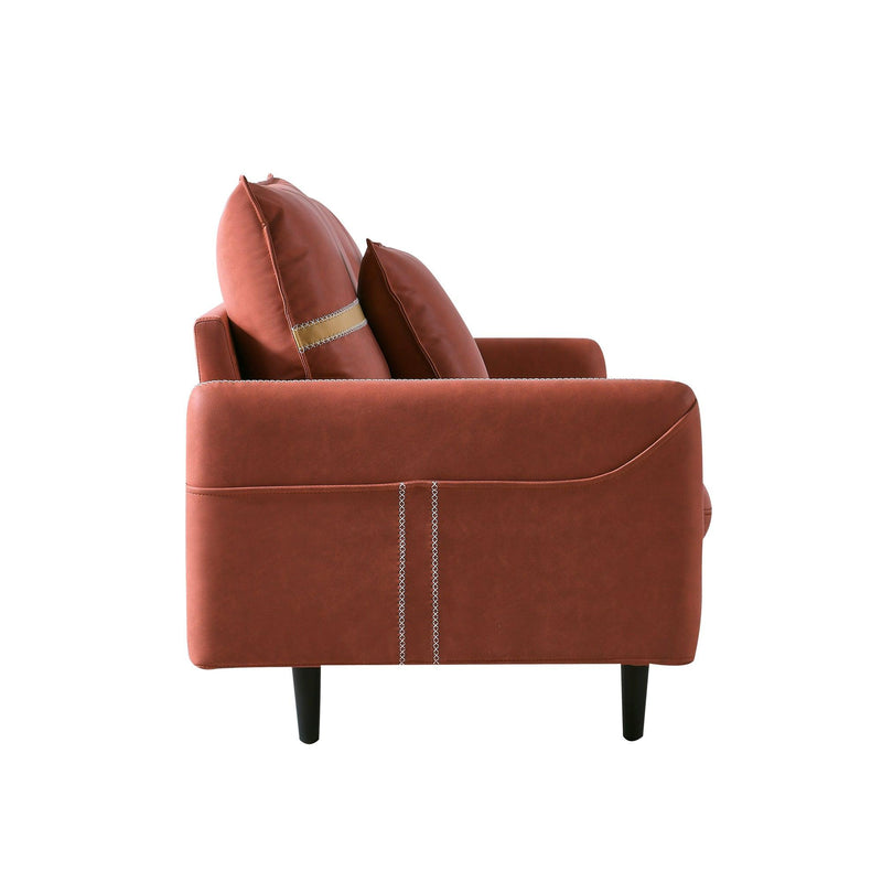3-Seat Sofa Couch, Mid-Century  Tufted Love Seat for Living Room, Bedroom, Bedroom,  2 Pillows Included,
three-seater sofa