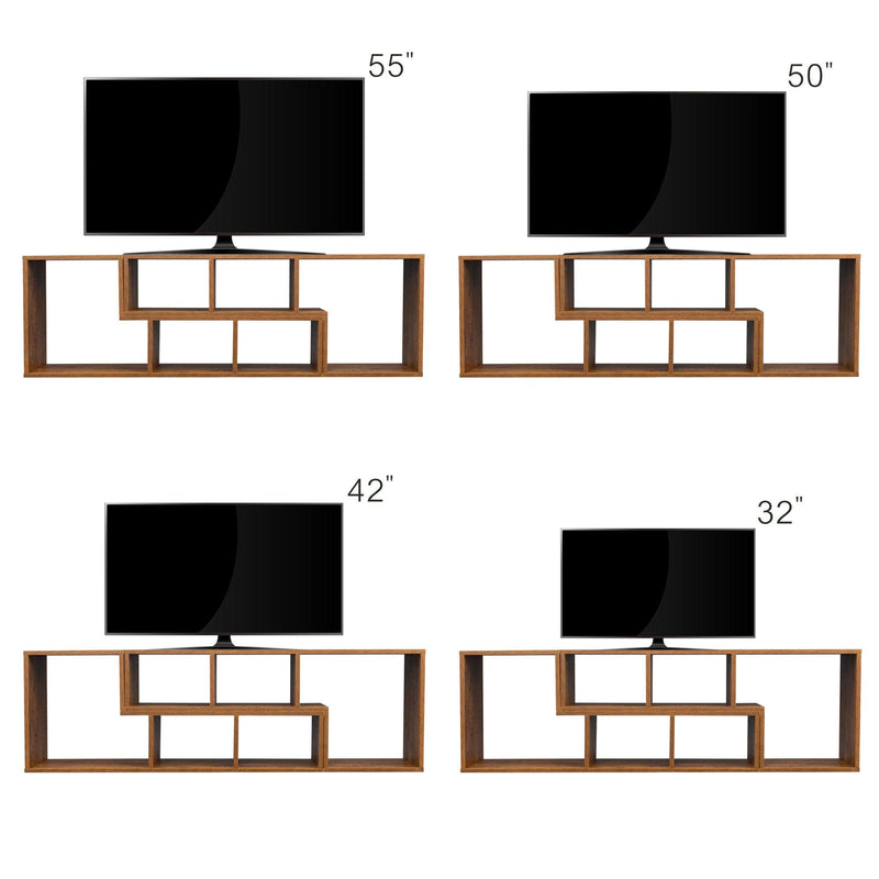 Double L-Shaped TV Stand，Display Shelf ，Bookcase for Home Furniture,Walnut - Urban Living Furniture (Los Angeles, CA)