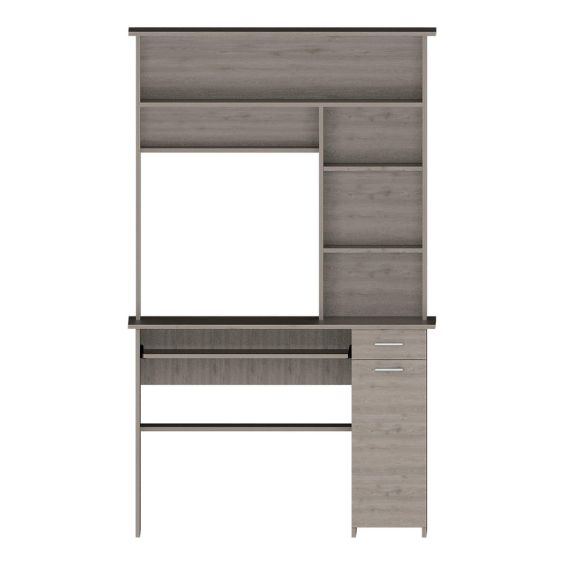 Aberdeen 2-Drawer 7-Shelf Computer Desk with Hutch Light Gray - Urban Living Furniture (Los Angeles, CA)