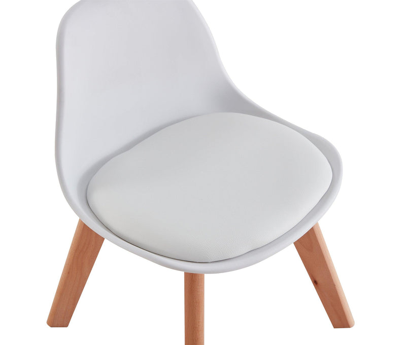 BB chair ,wood leg; pp back with cushion, WHITE, 1 pcs per set