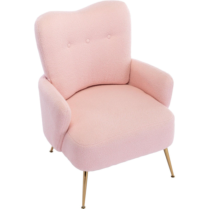 Cozy Teddy Fabric Arm Chair with Sloped High Back and Contemporary Metal Legs ,Pink - Urban Living Furniture (Los Angeles, CA)