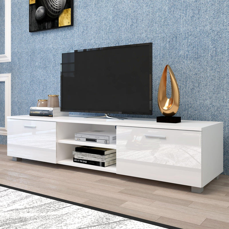 White TV Stand for 70 Inch TV Stands, Media Console Entertainment Center Television Table, 2Storage Cabinet with Open Shelves for Living Room Bedroom - Urban Living Furniture (Los Angeles, CA)