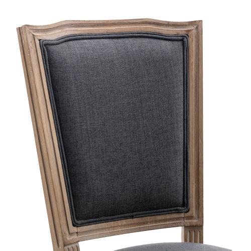 Upholstered Fabrice French Dining Chair,Set of 2,Dark Gray