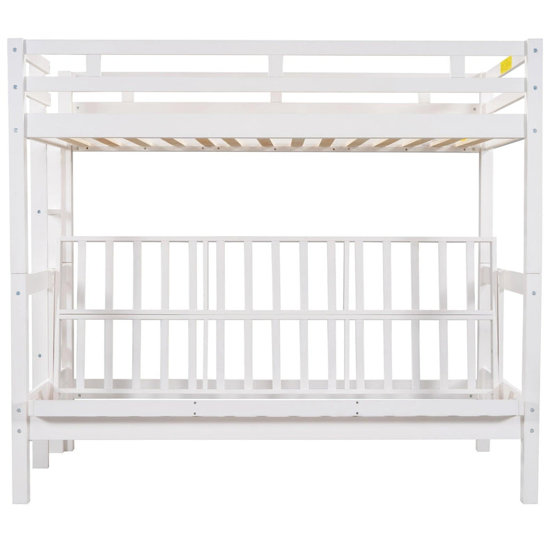 Twin over Full Convertible Bunk Bed - White