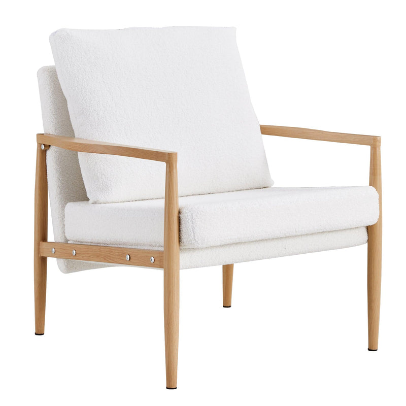 Sofa Chair.Teddy velvet Accent Arm Chair Mid CenturyModern Upholstered Armchair with Imitation solid wood color Metal Frame Extra-Thick Padded Backrest and Seat Cushion Sofa Chairs for Living Room - Urban Living Furniture (Los Angeles, CA)