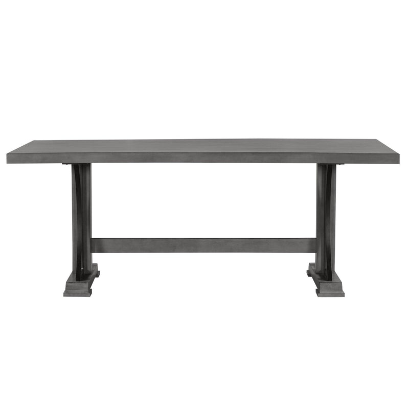 Retro Style Dining Table 78” Wood Rectangular Table, Seats up to 8 (Gray) - Urban Living Furniture (Los Angeles, CA)