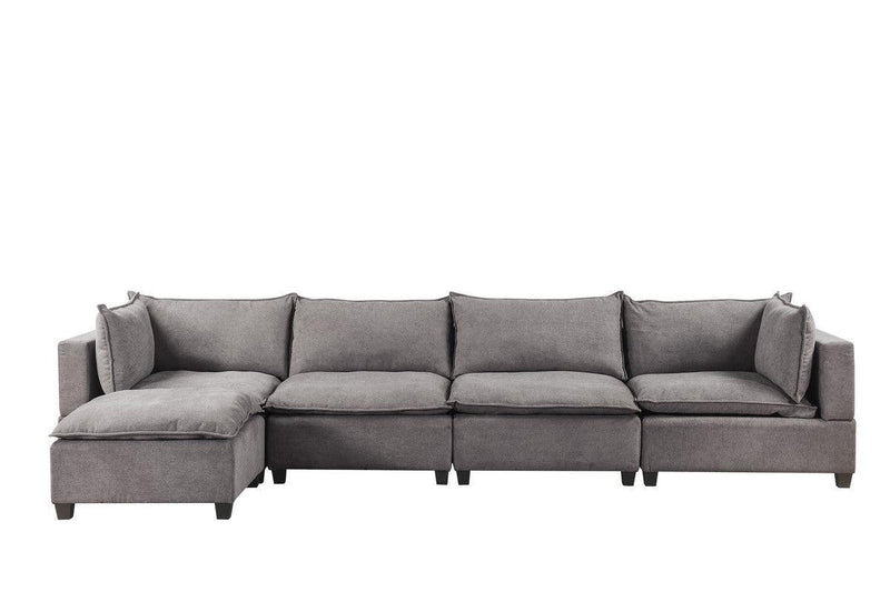 Madison Light Gray Fabric 5 Piece Modular Sectional Sofa Chaise - Urban Living Furniture (Los Angeles, CA)