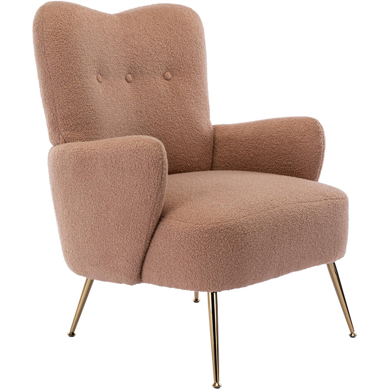 Cozy Teddy Fabric Arm Chair with Sloped High Back and Contemporary Metal Legs ,Espresso - Urban Living Furniture (Los Angeles, CA)