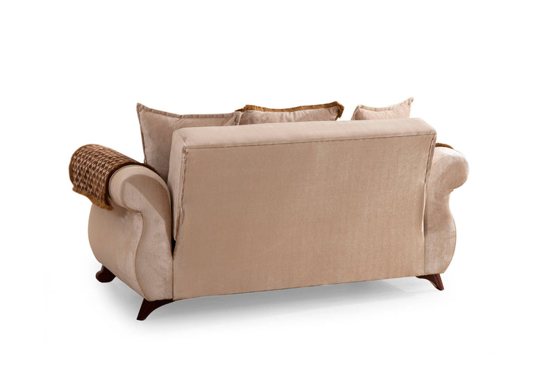 Carmen 2 Pc Seat Made With Chenille Upholstery in Beige Color - Urban Living Furniture (Los Angeles, CA)