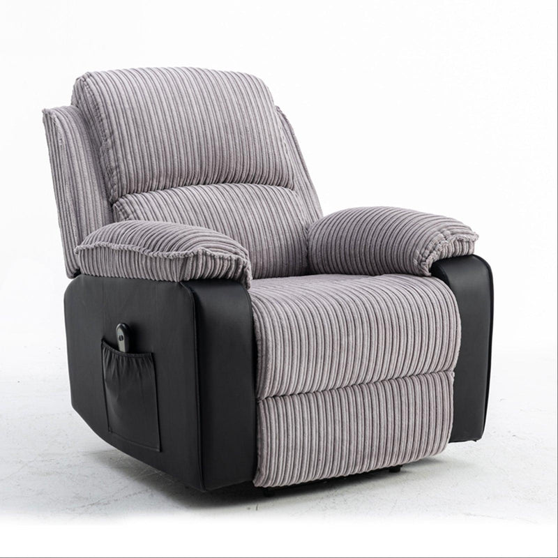 Grey Fabric Recliner Chair  Theater Single Recliner Thick Seat and Backrest, suitable for living room, side bags Electric sofa chair, electric remote control.The angle can adjust freely - Urban Living Furniture (Los Angeles, CA)